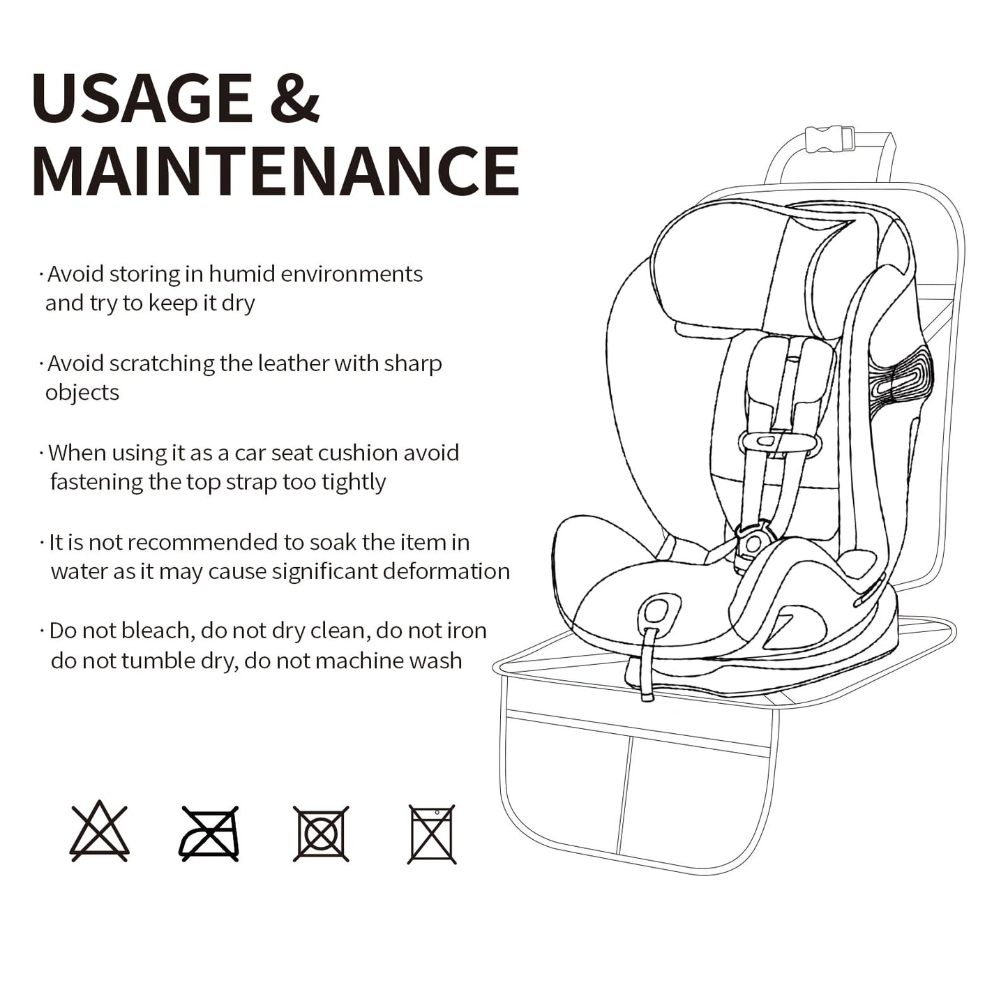Viaviat Waterproof Child Car Seat Protector with Pockets