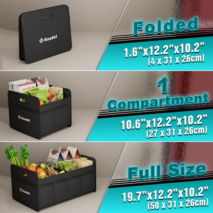 K KNODEL Compact Car Trunk Organizer – Black